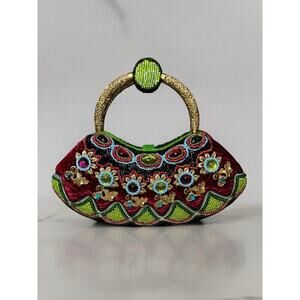 Vintage Mary Frances Jeweled Flower Handbag